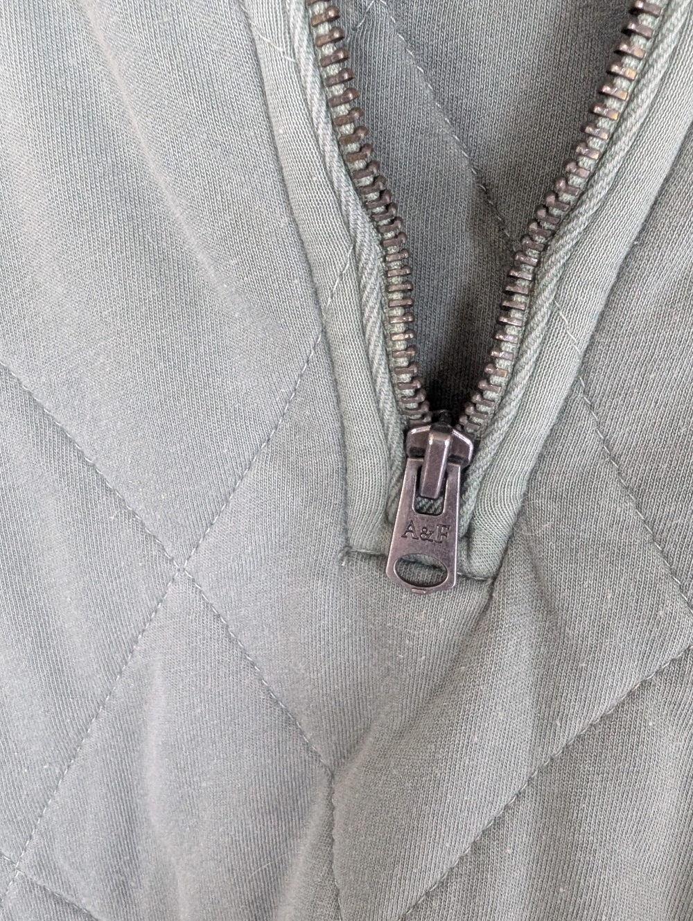 Abercrombie & Fitch Size Small Quilted Half-Zip Pullover in Dusty Sage - Picture 5 of 9